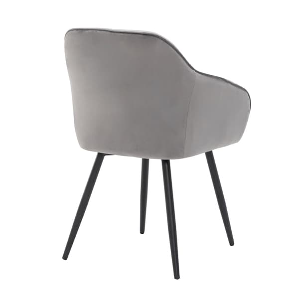 Rootz Grey Velvet Matstolar - Stoppade sittplatser - Eleganta kuddar - Ergonomisk komfort - 45L x 55W x 85H cm - Enkel montering