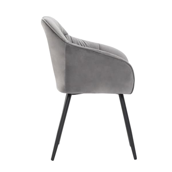 Rootz Grey Velvet Matstolar - Stoppade sittplatser - Eleganta kuddar - Ergonomisk komfort - 45L x 55W x 85H cm - Enkel montering