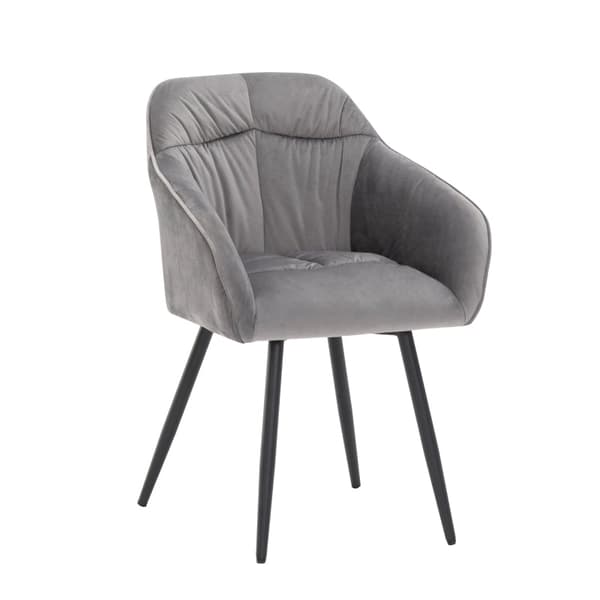 Rootz Grey Velvet Matstolar - Stoppade sittplatser - Eleganta kuddar - Ergonomisk komfort - 45L x 55W x 85H cm - Enkel montering