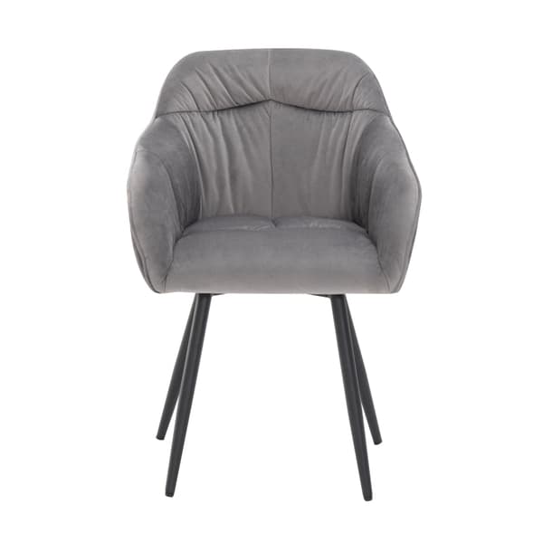 Rootz Grey Velvet Matstolar - Stoppade sittplatser - Eleganta kuddar - Ergonomisk komfort - 45L x 55W x 85H cm - Enkel montering
