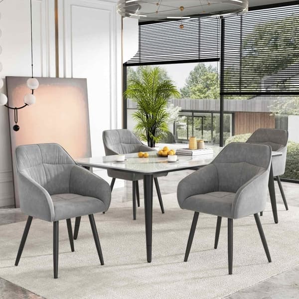 Rootz Grey Velvet Matstolar - Stoppade sittplatser - Eleganta kuddar - Ergonomisk komfort - 45L x 55W x 85H cm - Enkel montering