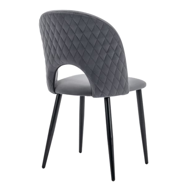 Rootz Grey Velvet Matstol - Elegant sittplats - Robust matstol - Komfort och hållbarhet - 47L x 44W x 84H cm