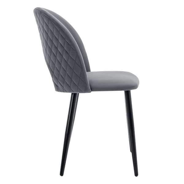Rootz Grey Velvet Matstol - Elegant sittplats - Robust matstol - Komfort och hållbarhet - 47L x 44W x 84H cm