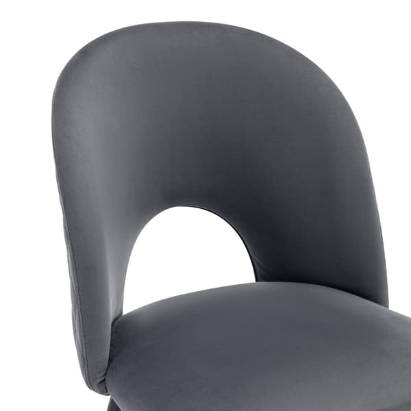 Rootz Grey Velvet Matstol - Elegant sittplats - Robust matstol - Komfort och hållbarhet - 47L x 44W x 84H cm