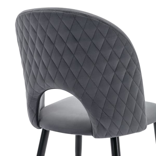 Rootz Grey Velvet Matstol - Elegant sittplats - Robust matstol - Komfort och hållbarhet - 47L x 44W x 84H cm