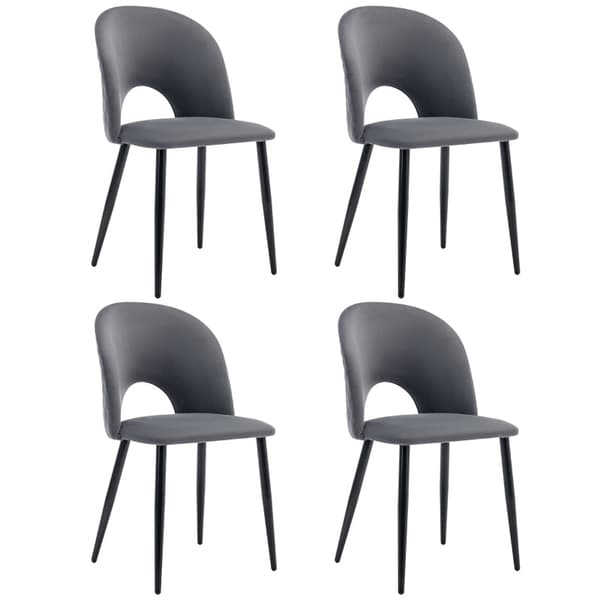 Rootz Grey Velvet Matstol - Elegant sittplats - Robust matstol - Komfort och hållbarhet - 47L x 44W x 84H cm