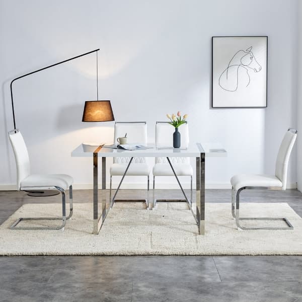 Rootz spisestuestolesæt - Moderne siddepladser - Kunstlæder - Komfortstøtte - 42L x 45W x 95H cm - Vandafvisende finish