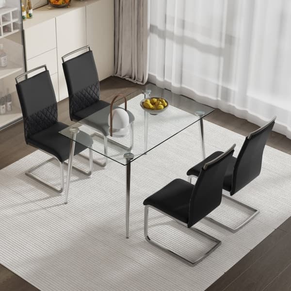Rootz Modern ruokapöydän tuolit - Tyylikkäät istuimet - Keinonahkatuolit - Ergonominen mukavuus - 42cm x 45cm x 95cm