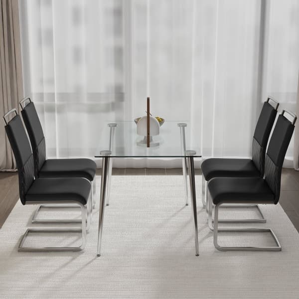 Rootz Modern ruokapöydän tuolit - Tyylikkäät istuimet - Keinonahkatuolit - Ergonominen mukavuus - 42cm x 45cm x 95cm