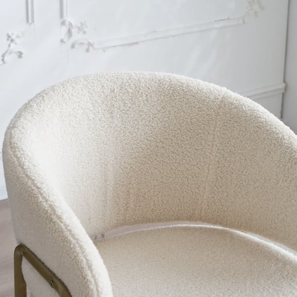 Rootz Modern Matstol - Lammskinnslook - Lyxig sittplats - Exceptionell komfort - Guldpläterade ben - 49L x 48W x 78H cm