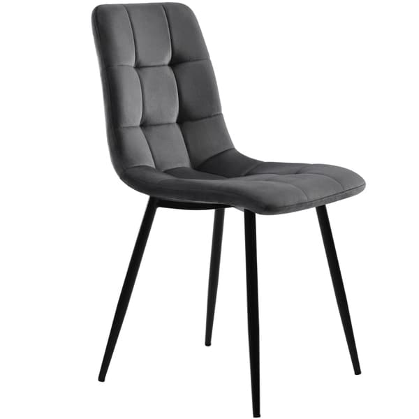 Rootz sæt med 4 spisestuestole - Siddepladser i fløjlslook - Komfortable polstrede stole - Ergonomisk design - 44L x 46W x 86H cm