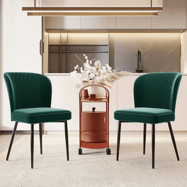 Rootz Set med 2 matstolar - Sammetsklädda säten - Modern design - Ergonomisk komfort - 47L x 49W x 86H cm - Enkel montering och hållbar
