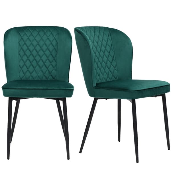 Rootz Set med 2 matstolar - Sammetsklädda säten - Modern design - Ergonomisk komfort - 47L x 49W x 86H cm - Enkel montering och hållbar