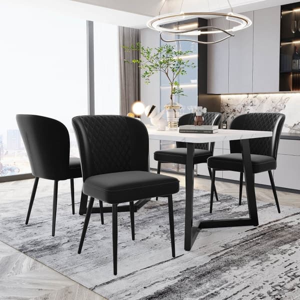 Rootz Velvet Spisestuestol - Moderne polstret sæde - Polstret siddeplads - Enestående komfort - 47L x 43W x 86H cm