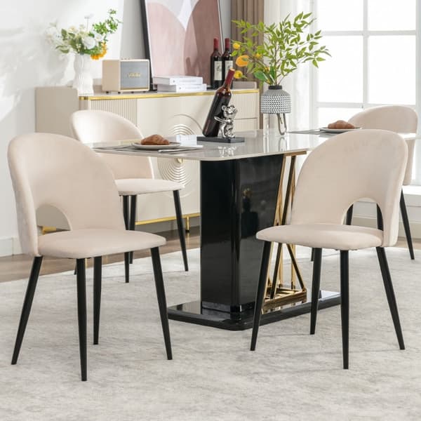 Rootz Velvet spisestuestole - Elegante spisestuestole - Sofistikerede siddepladser - Komfort og holdbarhed - 47L x 44W x 84H cm