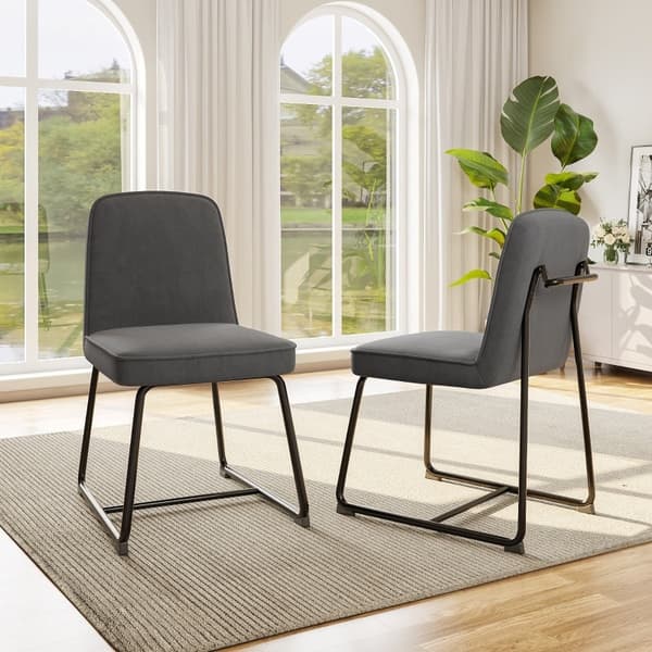 Rootz Velvet spisestuestole - Elegante siddepladser - Polstrede stole - Enestående komfort - 46L x 45W x 81,5H cm - Moderne gråt design
