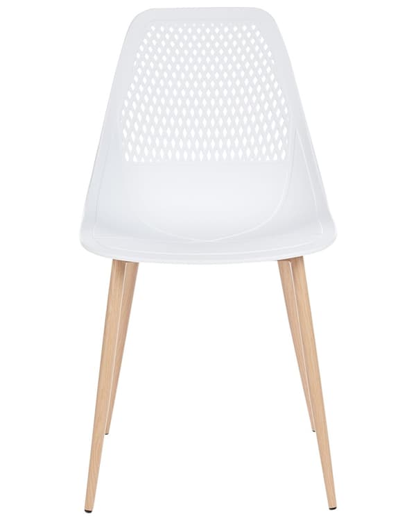Sett med 4 spisestoler Hvit Syntetisk materiale Metallben Moderne og minimalistisk stil Kjøkkenstoler Spisestue
