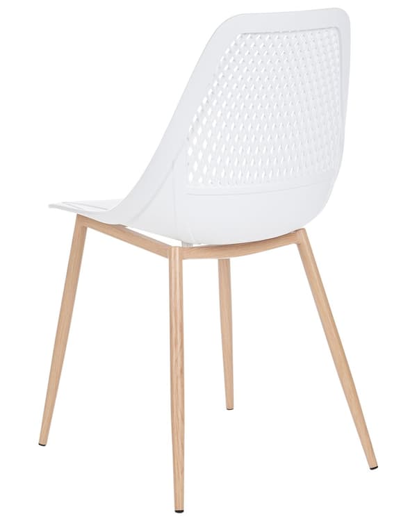 Sett med 4 spisestoler Hvit Syntetisk materiale Metallben Moderne og minimalistisk stil Kjøkkenstoler Spisestue