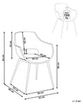 Miniatyrbilde 3 av 9: Sett med 4 spisestoler Beige Syntetisk materiale Metallben Moderne og minimalistisk stil Kjøkkenstoler Spisestue