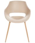 Miniatyrbilde 4 av 9: Sett med 4 spisestoler Beige Syntetisk materiale Metallben Moderne og minimalistisk stil Kjøkkenstoler Spisestue