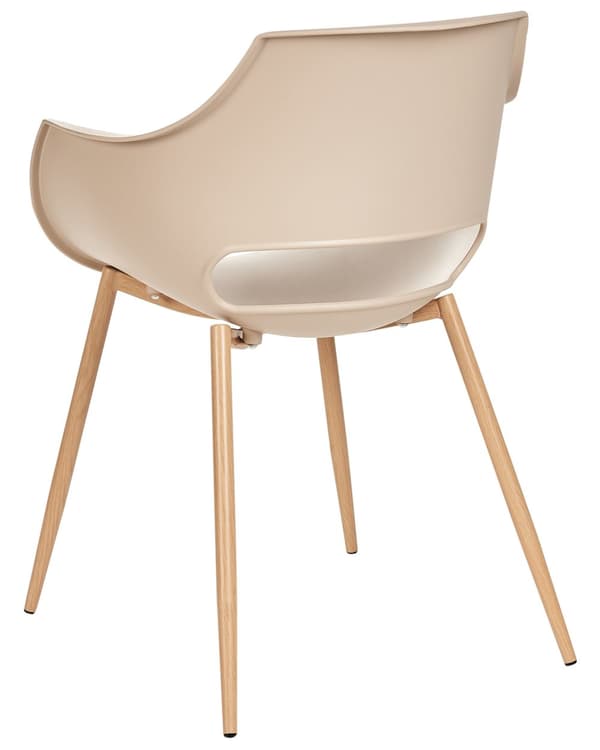 Sett med 4 spisestoler Beige Syntetisk materiale Metallben Moderne og minimalistisk stil Kjøkkenstoler Spisestue