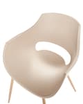Miniatyrbilde 7 av 9: Sett med 4 spisestoler Beige Syntetisk materiale Metallben Moderne og minimalistisk stil Kjøkkenstoler Spisestue