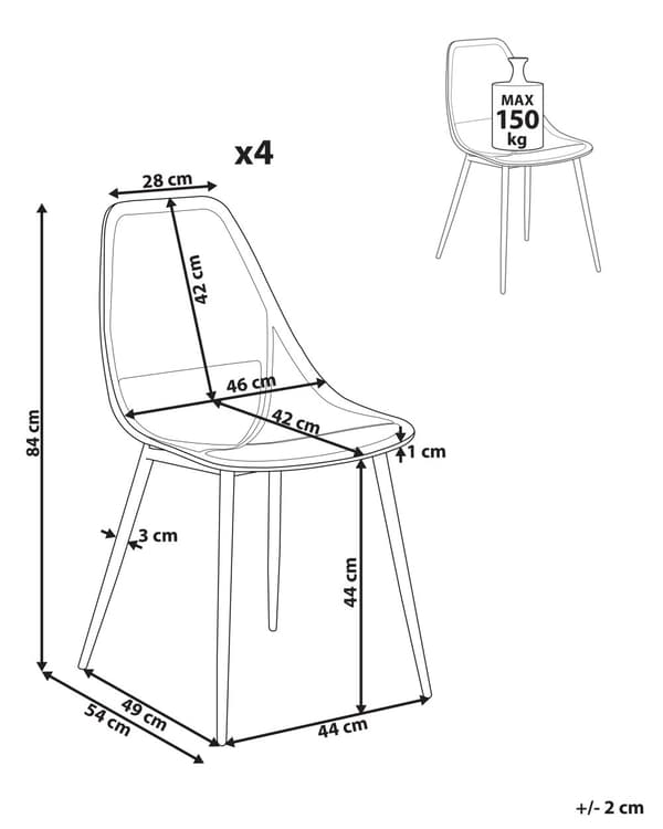 Matstolar 4-pack Beige Syntetisk Sits Metallben Moderna Enkla Minimalistiska Sittmöbler