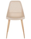 Miniatyrbild 4 av 9: Matstolar 4-pack Beige Syntetisk Sits Metallben Moderna Enkla Minimalistiska Sittmöbler