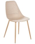 Miniatyrbild 6 av 9: Matstolar 4-pack Beige Syntetisk Sits Metallben Moderna Enkla Minimalistiska Sittmöbler