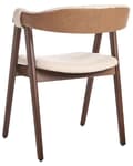 Miniatyrbild 7 av 11: Matstolar 2-pack Mörkt Trä och Beige Polyester Boucle Tyg Gummiträ Ben Retro Traditionell Stil