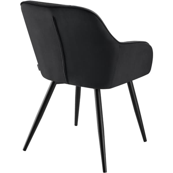 Stol Marilyn, velour, quiltet - sort/sort,pr. stk.
