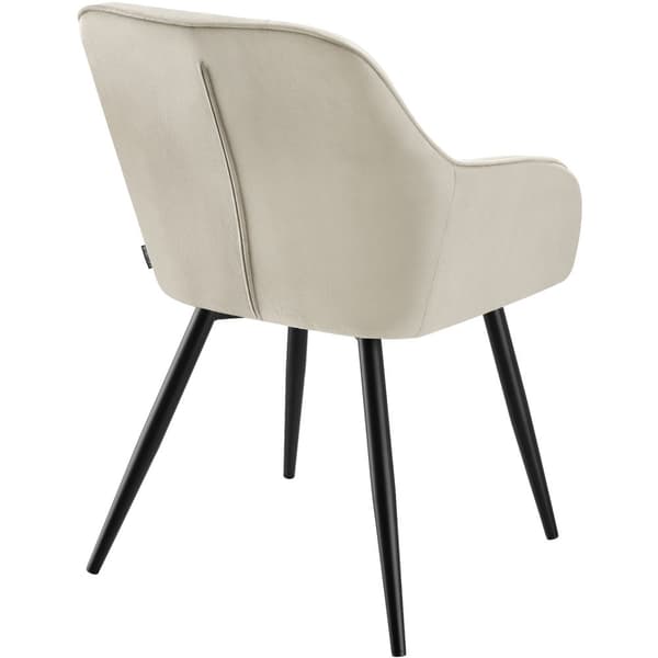 Stol Marilyn, velour, quiltet - creme/sort,pr. stk.