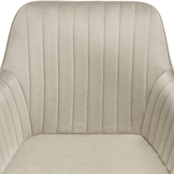 Stol Marilyn, velour, quiltet - creme/sort,pr. stk.