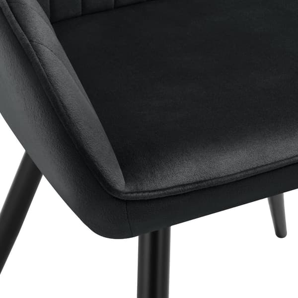 Stol Marilyn, velour, quiltet - sort/sort,Sæt med 4 stk.