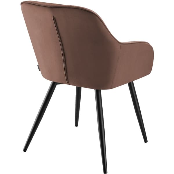 Stol Marilyn, velour, quiltet - brun/sort,Sæt med 4 stk.