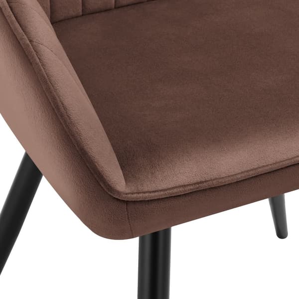 Stol Marilyn, velour, quiltet - brun/sort,Sæt med 4 stk.
