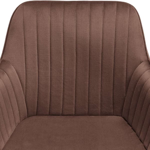 Stol Marilyn, velour, quiltet - brun/sort,Sæt med 4 stk.