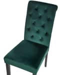 Miniatyrbillede 7 af 9: Spisebordsstol Grøn Velour Sæt af 2 Polstrede Spisestole uden Armlæn til Spisestue Køkken Stofstole Knap Tuftet Indretning Retro