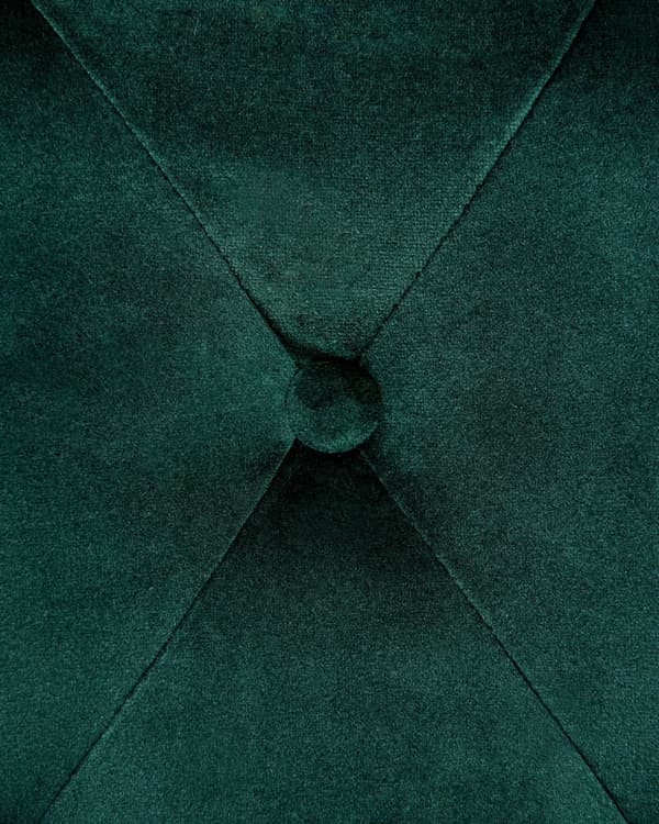 Spisebordsstol Grøn Velour Sæt af 2 Polstrede Spisestole uden Armlæn til Spisestue Køkken Stofstole Knap Tuftet Indretning Retro