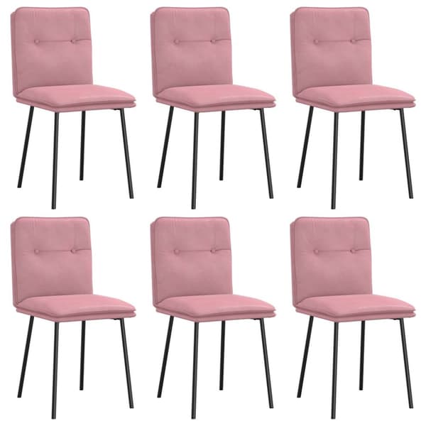 Matstolar 6 st rosa sammet