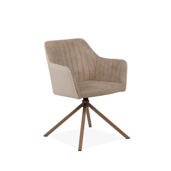 Lot de 2 Chaises Beiges en Tissu Bouclette L60 cm - Ray