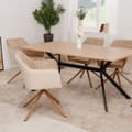 Miniatyrbild 4 av 4: Lot de 2 Chaises Beiges en Tissu Bouclette L60 cm - Ray