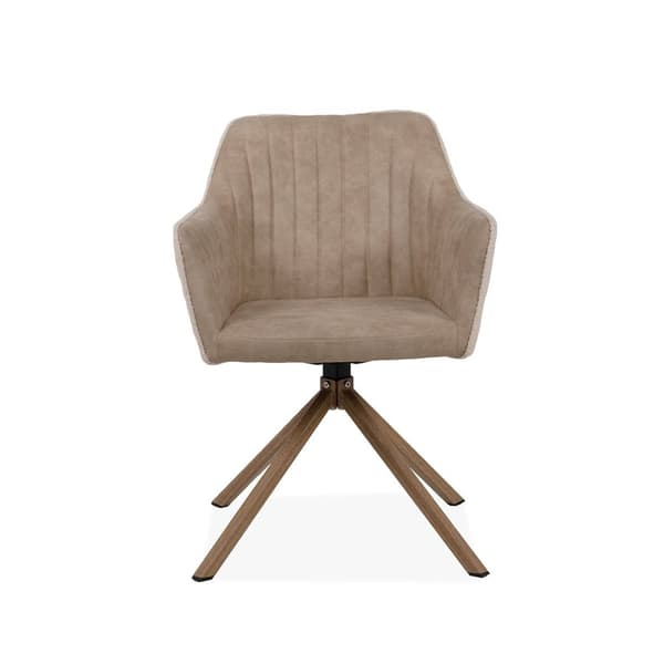 Lot de 2 Chaises Beiges en Tissu Bouclette L60 cm - Ray