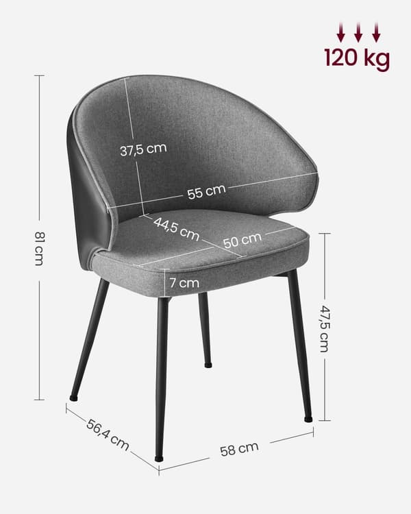 Moderni ruokasalin tuolit 2 käsinojalla