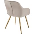 Miniatyrbillede 3 af 11: Stol Marilyn, velour, quiltet - taupe/guld,Sæt med 2 stk.