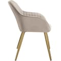 Miniatyrbillede 4 af 11: Stol Marilyn, velour, quiltet - taupe/guld,Sæt med 2 stk.