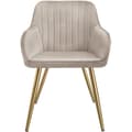 Miniatyrbillede 5 af 11: Stol Marilyn, velour, quiltet - taupe/guld,Sæt med 2 stk.