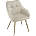 Miniatyrbillede 5 af 10: Stol Marilyn, velour, quiltet - creme/guld,Sæt med 2 stk.
