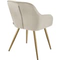 Miniatyrbillede 3 af 11: Stol Marilyn, velour, quiltet - creme/guld,pr. stk.