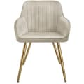Miniatyrbillede 5 af 11: Stol Marilyn, velour, quiltet - creme/guld,pr. stk.